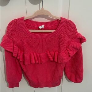 GAP kids  Bright Pink Ruffled Sweater